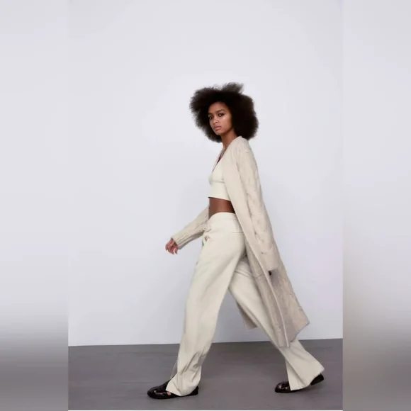 Zara chunky knit cardigan coat - Picture 3 of 12